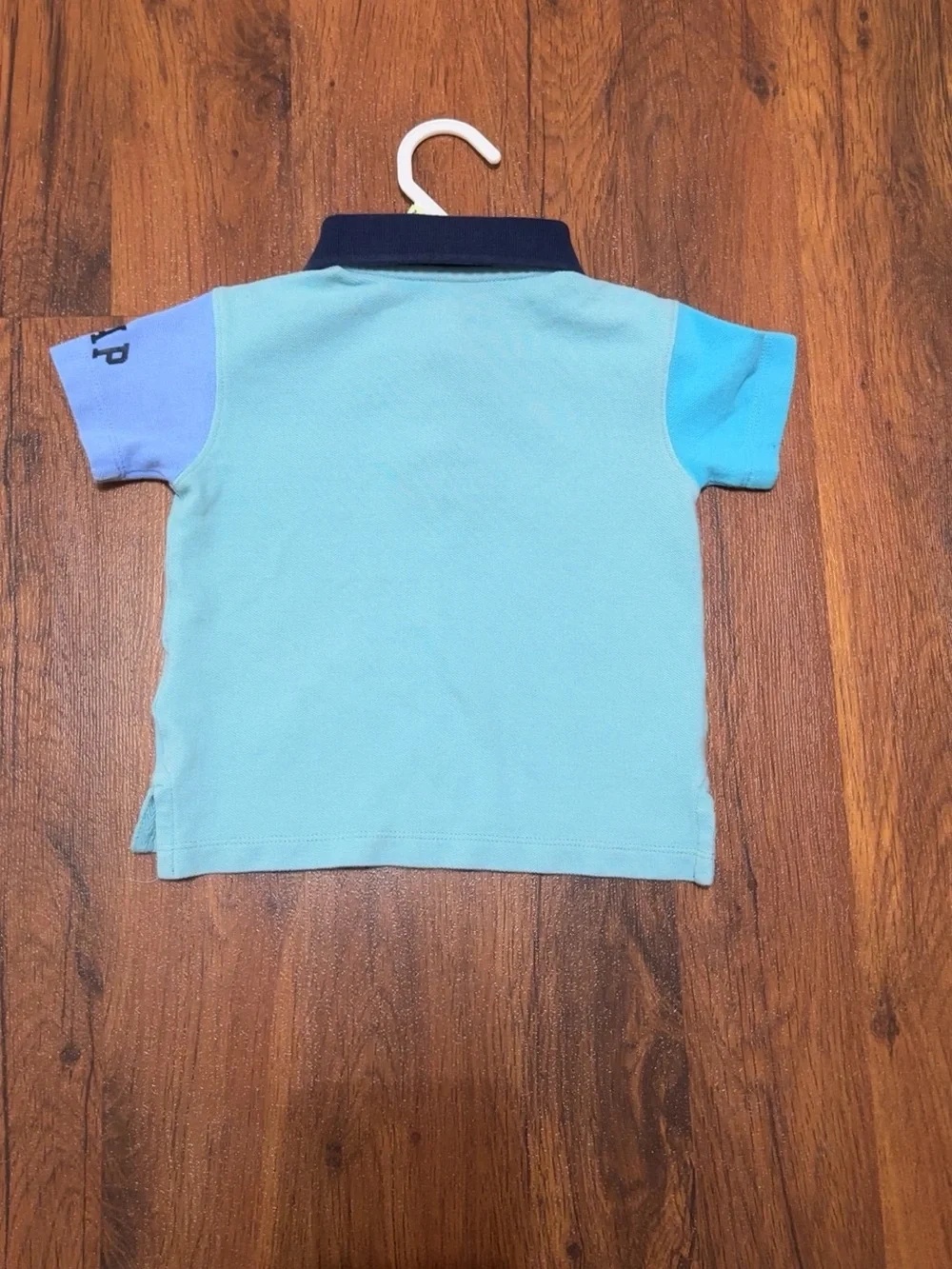 GAP Mint Colorblock Polo with Navy Collar